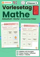 Vorschau - Arbeitsblätter - Vorlesetag Mathe Klasse 3 | Rätselheft & Klammerkarten | mit Lösungen - Deckblatt