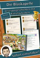 Vorschau - Arbeitsblätter - Die Blaskapelle – Musik im Freien – Lesespurgeschichte mit Rätselaufgaben (Klasse 3) - Deckblatt