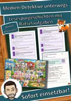 Vorschau - Arbeitsblätter - Medien-Detektive unterwegs – Lesespurgeschichte mit Rätselaufgaben (Klasse 3) - Deckblatt