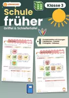 Vorschau - Arbeitsblätter - Schule früher Klasse 3 | Griffel & Schiefertafel Minibuch | mit Lösungen - Deckblatt