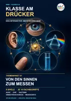 Vorschau - Spiele - 👁️ Klasse am Drücker: Smartboard-Quiz „Von den Sinnen zum Messen“ | 5 Themen · 70 Fachbegriffe | Quiz, Duell & Fallbeispiele | NaWi 5/6 - Deckblatt