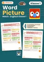 Vorschau - Spiele - Englisch Wortschatz Klasse 1 | Word Picture Match Klammerkarten | mit Lösungen - Deckblatt