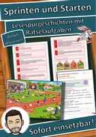 Vorschau - Arbeitsblätter - Sprinten und Starten – schnell wie der Wind – Lesespurgeschichte mit Rätselaufgaben (Klasse 3) - Deckblatt