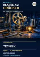 Vorschau - Spiele - 🛠️ Klasse am Drücker: Smartboard-Quiz „Technik im Alltag“ | 4 Themen · 56 Fachbegriffe | Quiz, Duell & Fallbeispiele | NaWi 5/6 - Deckblatt