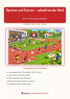 Vorschau - Arbeitsblätter - Sprinten und Starten – schnell wie der Wind – Lesespurgeschichte mit Rätselaufgaben (Klasse 3) - Seite 1