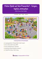 Vorschau - Mal- und Bastelvorlagen - Kleine Spiele auf dem Pausenhof – fangen, hüpfen, mitmachen – Lesespurgeschichte mit Rätselaufgaben (Klasse 1) - Seite 1