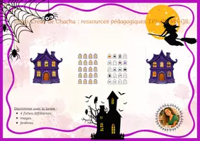 Aperçu - Apprentissages en autonomie - 🔦 Kit – Les maisons hantées MAGIQUES d’Halloween (avec la lampe de poche). 🎃👻 - Page de couverture