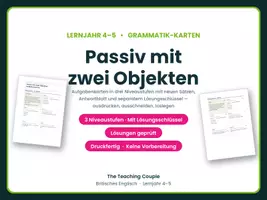 Vorschau - Aufgabenkarten - Passiv mit zwei Objekten – Aufgabenkarten - Deckblatt