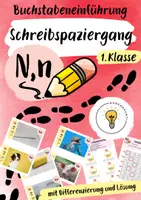 Vorschau - Arbeitsblätter - Buchstabeneinführung N - Buchstabe N - Schreibspaziergang N: Freebie - Deckblatt