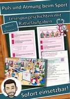 Vorschau - Arbeitsblätter - Puls und Atmung beim Sport – was mein Körper mir verrät – Lesespurgeschichte mit Rätselaufgaben (Klasse 6) - Deckblatt