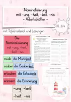 Vorschau - Spiele - Nominalisierung mit -ung -heit -keit -nis Materialpaket (Kl. 3/4) - Seite 1