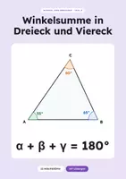 Vorschau - Arbeitsblätter - Winkelsumme in Dreieck und Viereck - Deckblatt
