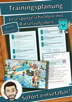 Vorschau - Mal- und Bastelvorlagen - Trainingsplanung – wie man gezielt besser wird – Lesespurgeschichte mit Rätselaufgaben (Klasse 10) - Deckblatt