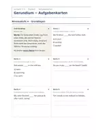 Vorschau - Aufgabenkarten - Gerundium – Aufgabenkarten mit Lösungen - Seite 1