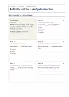 Vorschau - Aufgabenkarten - Infinitiv mit to – Aufgabenkarten Englisch - Seite 1
