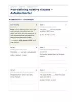 Vorschau - Aufgabenkarten - Non-defining relative clauses – Karten - Seite 1