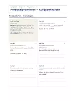 Vorschau - Aufgabenkarten - Personalpronomen – Aufgabenkarten Englisch - Seite 1