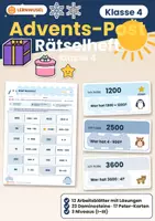 Vorschau - Arbeitsblätter - Advent Rätselheft Klasse 4 | Rätsel Domino & Schwarzer Peter | mit Lösungen - Deckblatt