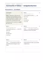 Vorschau - Aufgabenkarten - Gemischte if-Sätze – Aufgabenkarten - Seite 1