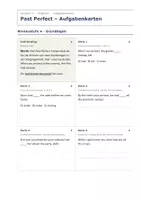 Vorschau - Aufgabenkarten - Past Perfect – Aufgabenkarten mit Lösungen - Seite 1