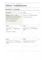Vorschau - Aufgabenkarten - Used to – Aufgabenkarten mit Lösungen - Seite 1