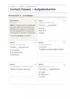 Vorschau - Aufgabenkarten - Contact Clauses – Aufgabenkarten Englisch - Seite 1