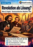 Vorschau - Klassenarbeiten - Klausur Soziale Frage – Marx & Engels: Kommunistisches Manifest 1848 | Oberstufe + EWH (Word) - Deckblatt