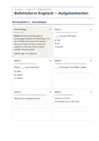 Vorschau - Aufgabenkarten - Befehlsform Englisch – Aufgabenkarten - Seite 1