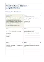 Vorschau - Aufgabenkarten - Passiv mit zwei Objekten – Aufgabenkarten - Seite 1