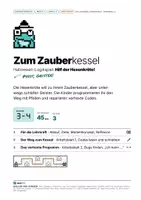 Vorschau - Stundenentwürfe - Halloween-Logikspiel: Hilf der Hexenkröte zum Zauberkessel | Programmieren mit Pfeilen | Klasse 3–4 | Sachunterricht | MKR 6.3 - Seite 1