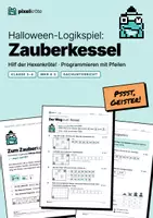 Vorschau - Stundenentwürfe - Halloween-Logikspiel: Hilf der Hexenkröte zum Zauberkessel | Programmieren mit Pfeilen | Klasse 3–4 | Sachunterricht | MKR 6.3 - Deckblatt