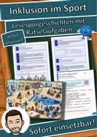 Vorschau - Arbeitsblätter - Inklusion im Sport – Para-Sport ausprobieren – Lesespurgeschichte mit Rätselaufgaben (Klasse 8) - Deckblatt