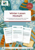 Vorschau - Unterrichtsreihen - Winter-Lesen – Klasse 1 und 2 – Miniheft Lesen und Verstehen mit großer Schrift - Deckblatt