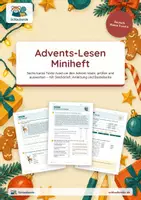 Vorschau - Unterrichtsreihen - Advents-Lesen – Klasse 3 und 4 – Miniheft Lesen und Verstehen - Deckblatt