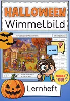Vorschau - Arbeitsblätter - DaZ / HALLOWEEN / Wimmelbild - Deckblatt