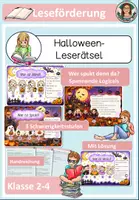 Vorschau - Arbeitsblätter - Leserätsel Halloween zur Leseförderung Klasse 2/3 - Deckblatt