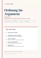 Vorschau - Arbeitsblätter - GRATIS: Argumente aufbauen – Behauptung, Begründung, Beispiel (Sek II) | Stundenhupferl - Deckblatt