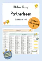 Vorschau - Arbeitsblätter - Leseübung - Blitzlesen - Partnerlesen - Deckblatt