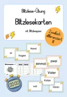 Vorschau - Spiele - Leseübung - Blitzlesen - Blitzlesekarten mit Blitzlesepass - Deckblatt