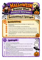 Vorschau - Spiele - HALLOWEEN Grammar Wheel – Possessive Determiners (Klasse 5-6) - Seite 1