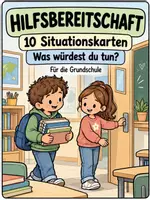 Vorschau - Arbeitsblätter - Hilfsbereitschaft – 10 Situationskarten | Wie kannst du helfen? | Grundschule - Deckblatt