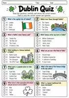 Vorschau - Arbeitsblätter - Ireland Quizzes – Englisch | Dublin, Cork & Galway | Quiz-Arbeitsblätter mit Lösungen - Seite 1