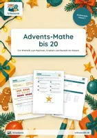 Vorschau - Unterrichtsreihen - Adventskalender rechnen: Advents-Mathe bis 20 – Klasse 1 – Übungsheft - Deckblatt
