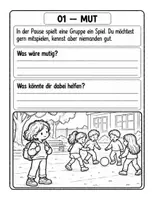 Vorschau - Arbeitsblätter - Mut – Was wäre mutig? | 10 Situationskarten | Sozialkompetenz Grundschule - Seite 2