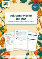 Vorschau - Unterrichtsreihen - Adventskalender rechnen: Advents-Mathe bis 100 – Klasse 2 – Übungsheft - Deckblatt