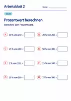 Vorschau - Arbeitsblätter - Prozentwert berechnen Klasse 6 Gymnasium | Mathematik Sekundarstufe I | 10 Arbeitsblätter mit Lösungen als PDF - Seite 2