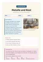 Vorschau - Unterrichtsreihen - Metalle und Rost – Arbeitsheft in einfacher Sprache | Förderschule, Inklusion & DaZ | Chemie Klasse 8–9 - Seite 1