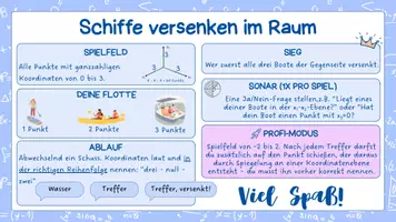 Vorschau - Spiele - Vektorrechnung | Orientierung im Raum | Schiffe versenken - Seite 1
