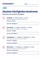 Vorschau - Arbeitsblätter - Absolute Häufigkeiten bestimmen Klasse 6 Gymnasium | Mathematik Sekundarstufe I | 10 Arbeitsblätter mit Lösungen als PDF - Seite 1