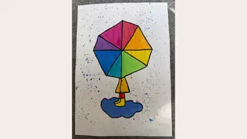 Vorschau - Mal- und Bastelvorlagen - Herbstbild: Kind im Regen - Seite 3